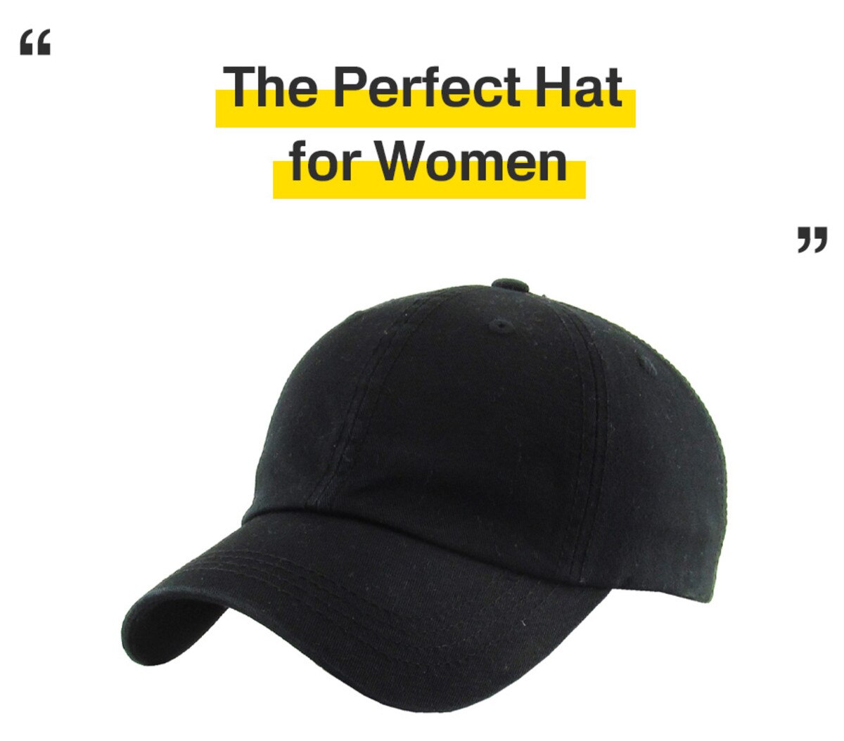 Classic Smooth Cotton Ponytail Ballcap Black